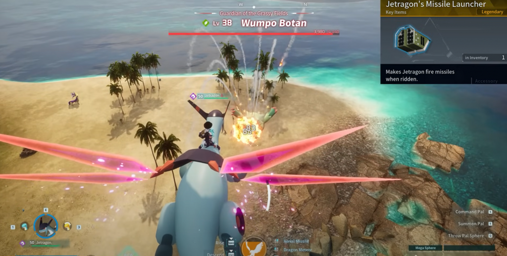Using Jetdragon to shower missile from above