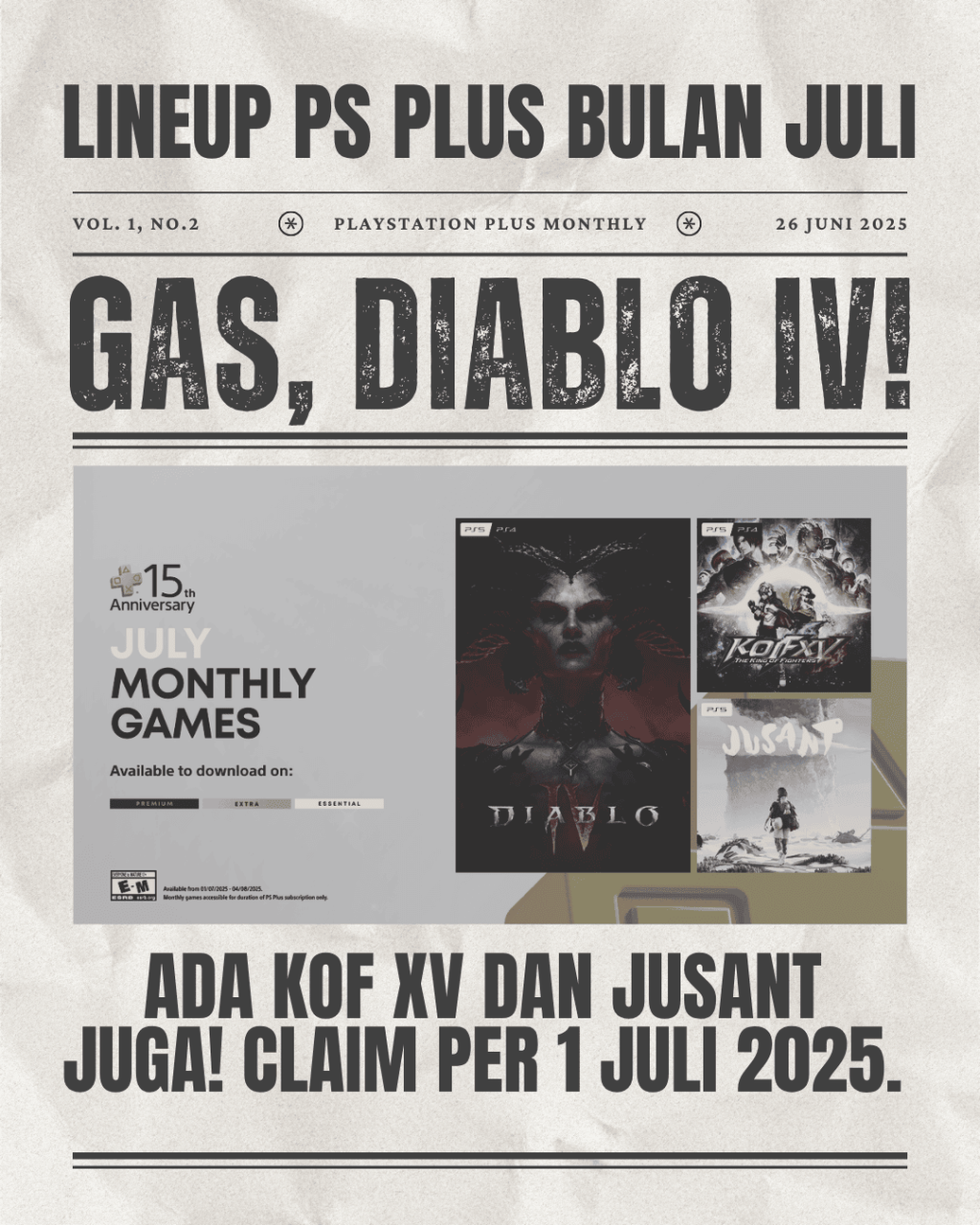 Update Lineup PlayStation Plus Bulan Juli 2025 untuk Esensial, Extra, dan Deluxe